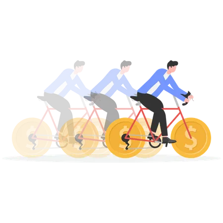 Businessman riding towards success  Illustration