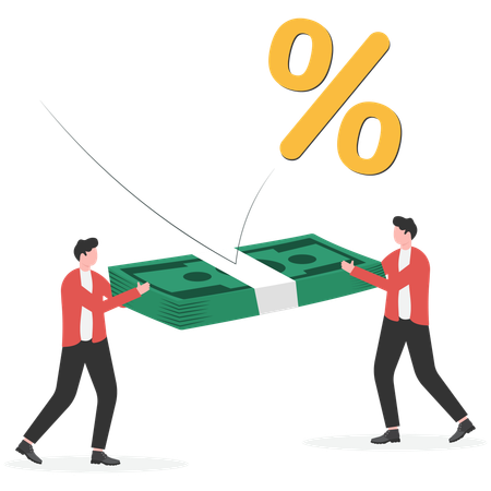Businessman rising up the price  Illustration