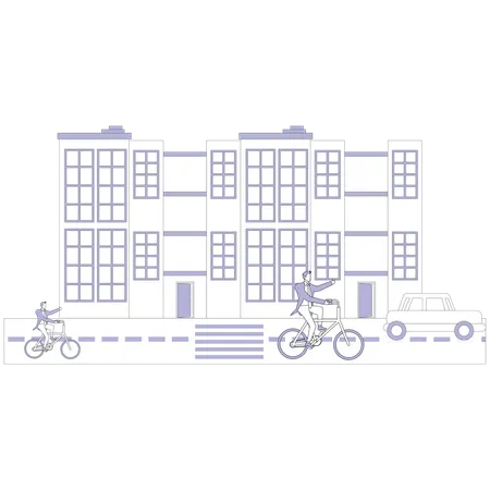 Businessman roaming in city  Illustration
