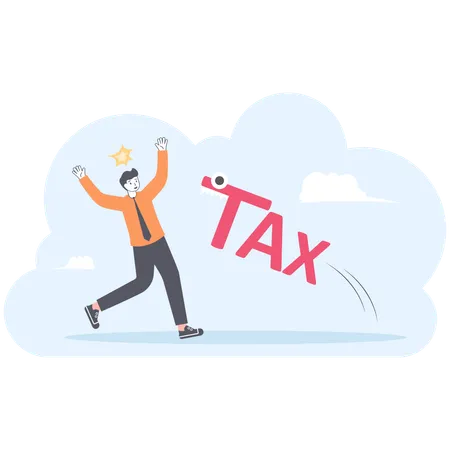 Businessman run away from tax  Illustration