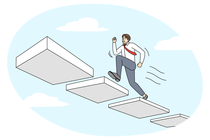 Businessman run pursuing career goal  Illustration