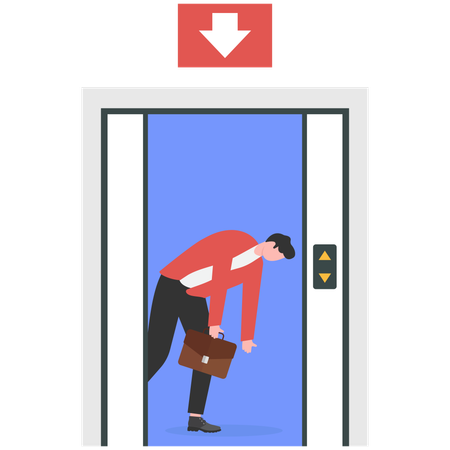 Businessman run their business at risk and have to decide whether to continue  Illustration