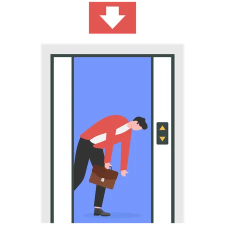 Businessman run their business at risk and have to decide whether to continue  Illustration