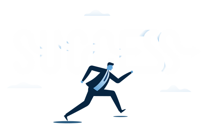 Businessman run to success Illustration