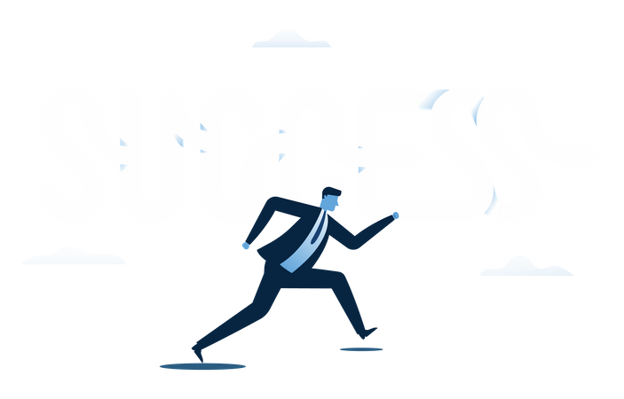 Businessman run to success  Illustration