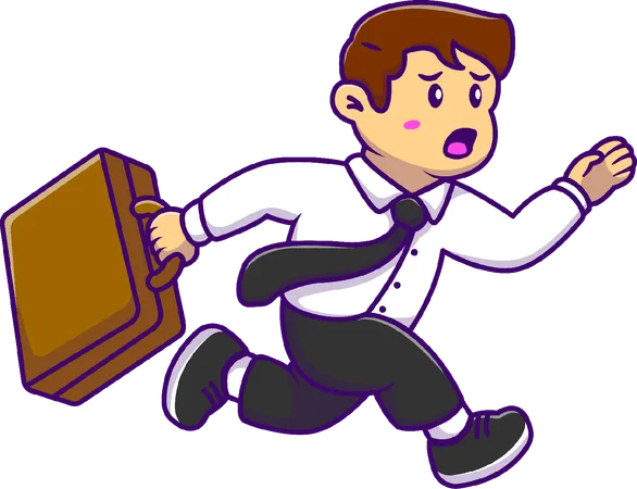 Businessman runnig for going to office  Illustration