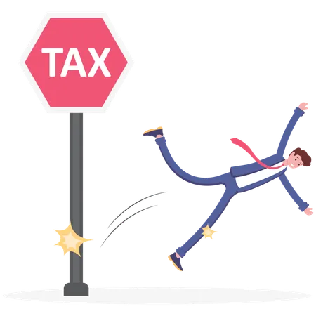 Businessman Running Away From Tax Illustration Vector Cartoon Illustration