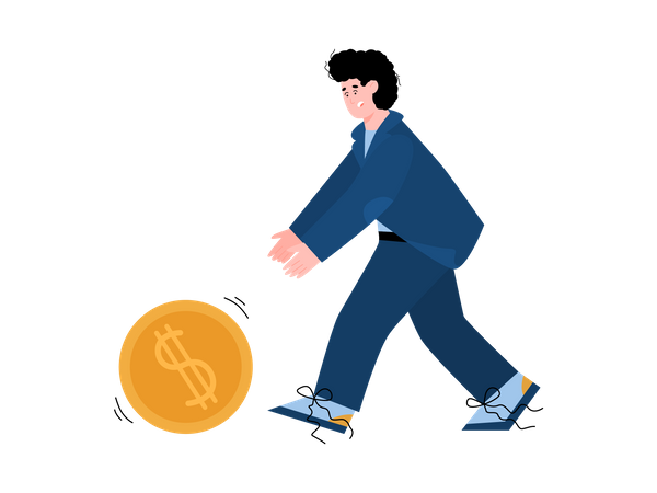 Businessman running for cash  Illustration