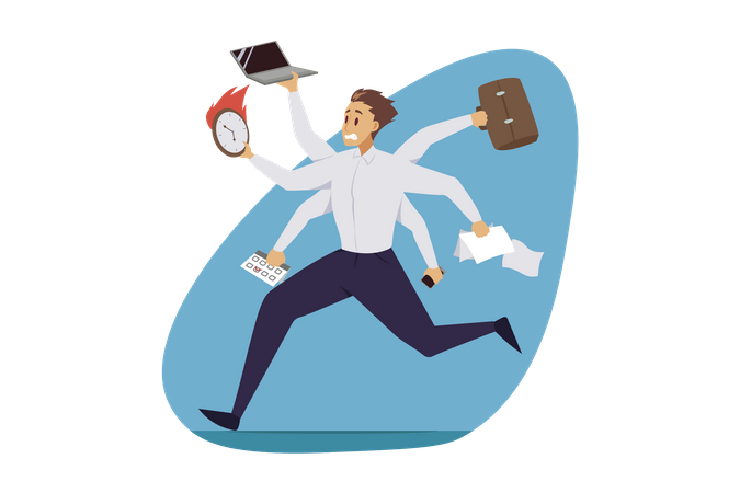 Businessman running for job  Illustration