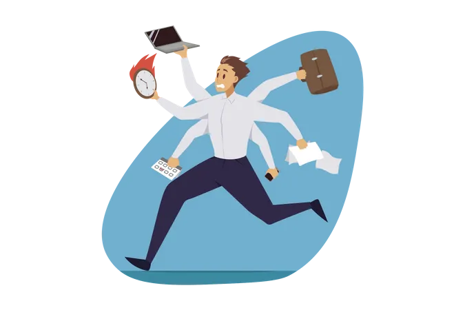 Businessman running for job  Illustration