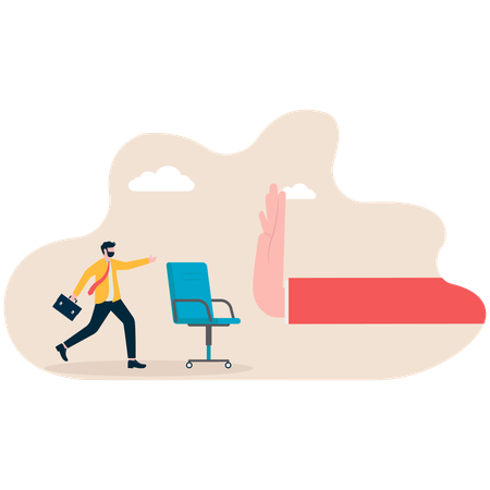 Businessman running for job position  Illustration