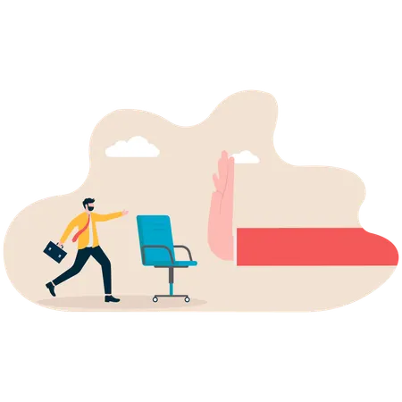 Businessman running for job position  Illustration