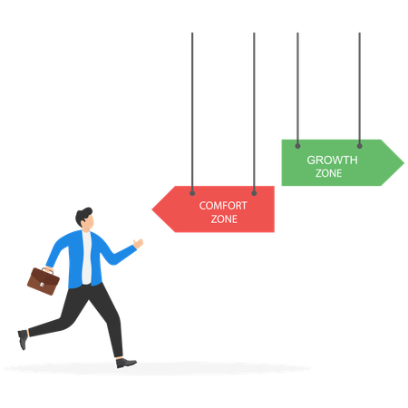 Businessman running for self improvement  Illustration