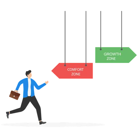Businessman running for self improvement  Illustration