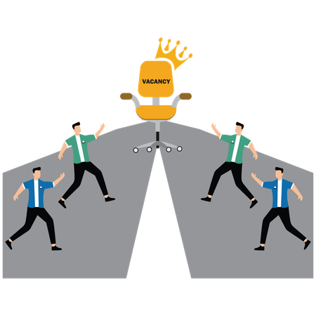 Businessman running for the crown-wearing office chair  Illustration