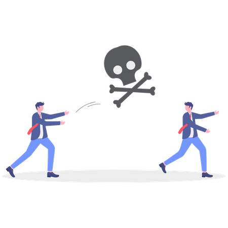 Businessman running from business competition  Illustration
