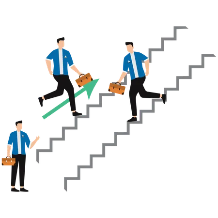 Businessman running from opposite end  Illustration