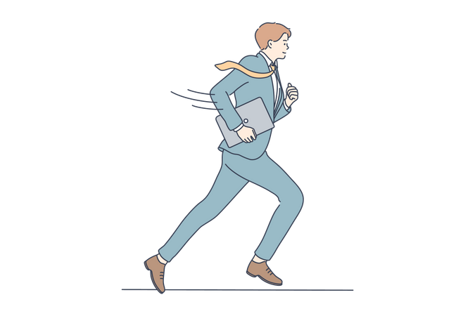 Businessman running  Illustration