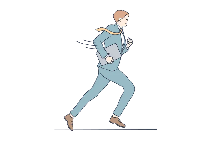 Businessman running  Illustration