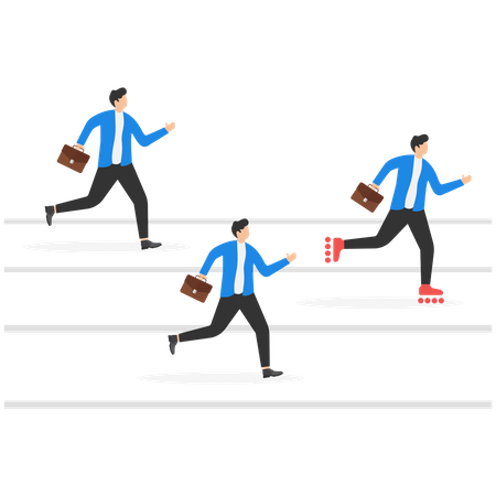 Businessman running in competition  Illustration