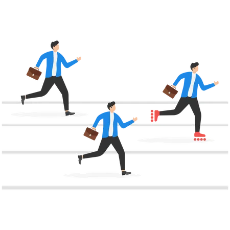 Businessman running in competition  Illustration