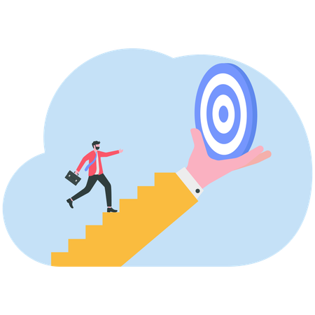 Businessman running no business target  Illustration