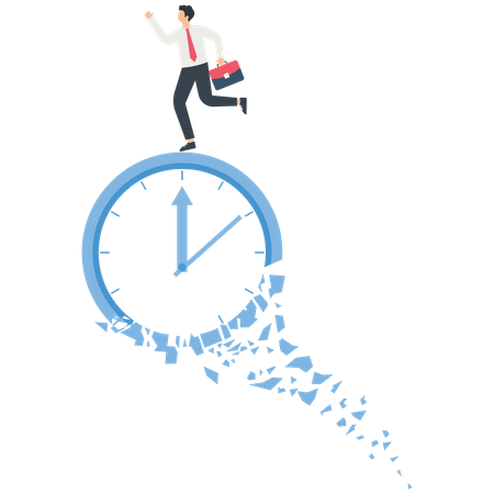 Businessman running on clock  Illustration