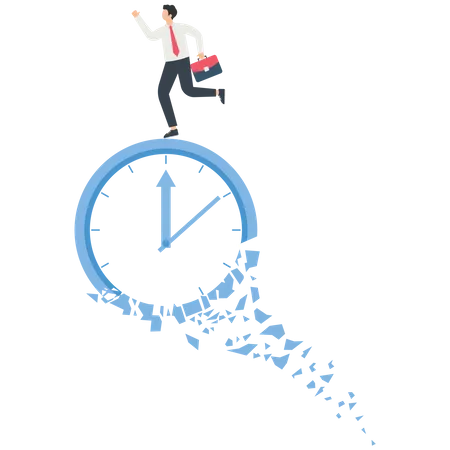 Businessman running on clock  Illustration