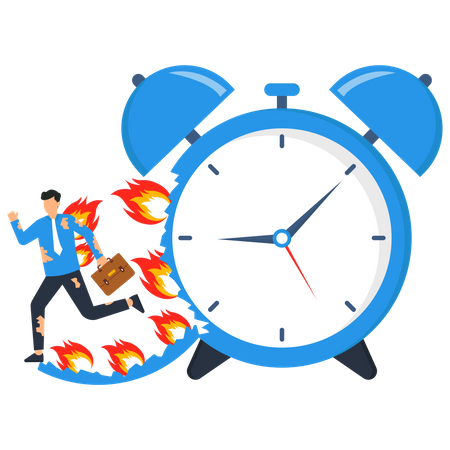 Businessman Running On Time  Illustration