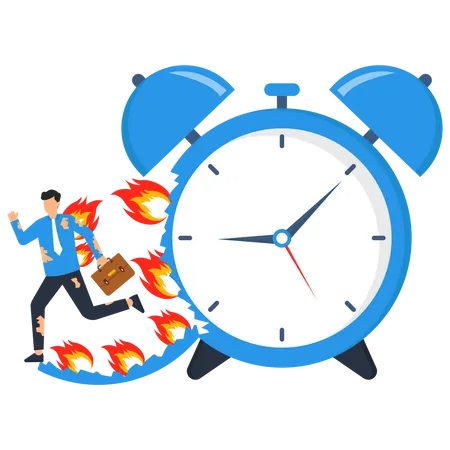 Businessman Running On Time  Illustration