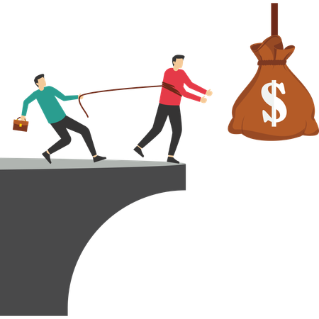 Businessman running to bait  Illustration