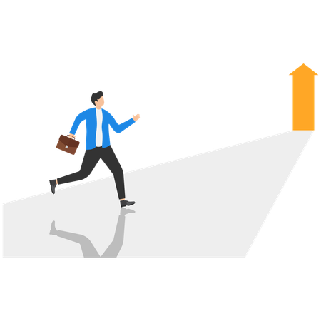 Businessman running to goal  Illustration