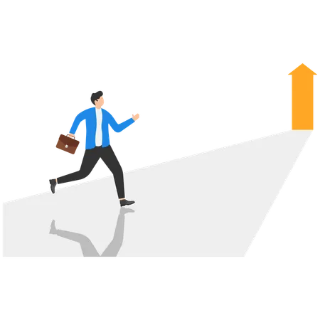 Businessman running to goal  Illustration