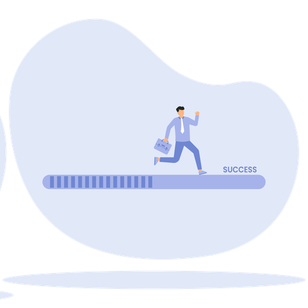 Businessman running towards success  Illustration