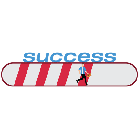 Businessman running towards success  Illustration