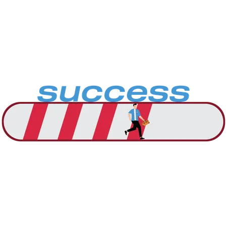 Businessman running towards success  Illustration