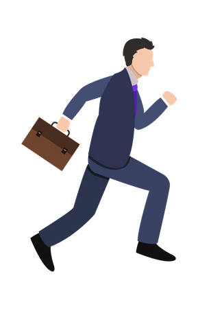 Businessman running with briefcase Illustration