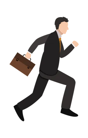 Businessman Running with briefcase  Illustration