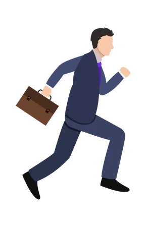 Businessman running with briefcase  Illustration