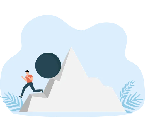 Businessman runs away from business problems  Illustration