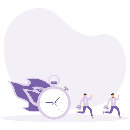 Businessman runs out of time  Illustration