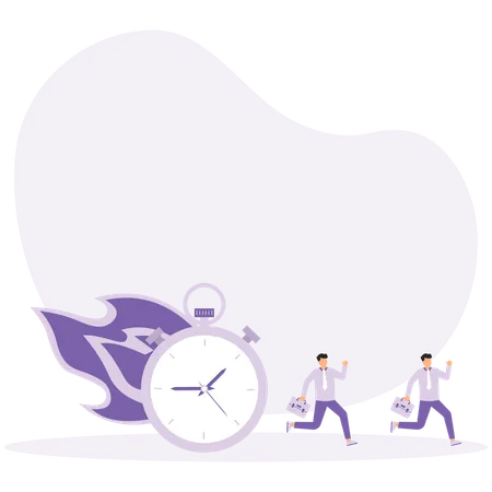 Businessman runs out of time  Illustration