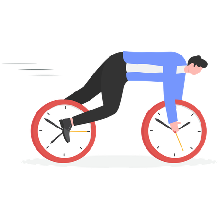 Businessman runs to complete deadline  Illustration