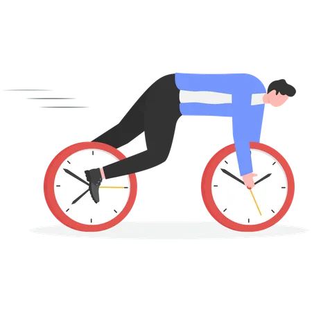 Businessman runs to complete deadline  Illustration