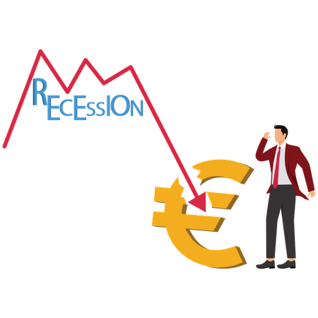 Businessman sad for Economic Slowdown in Europe  Illustration