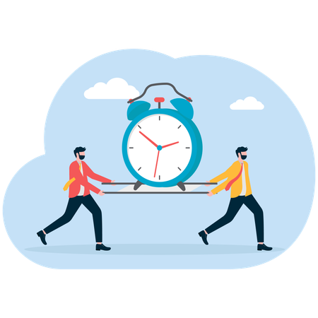 Businessman saving business time  Illustration