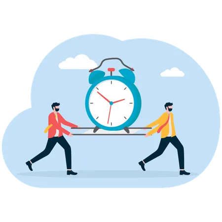 Businessman saving business time  Illustration