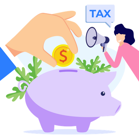 Businessman saving for tax  Illustration