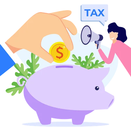 Businessman saving for tax  Illustration