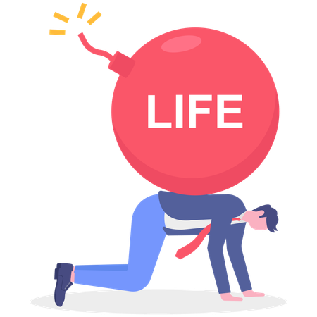 Businessman saving his life  Illustration